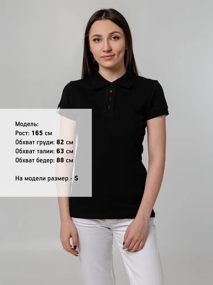 Рубашка поло женская Virma Premium Lady, черная, размер 3XL фото 7