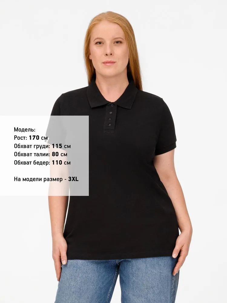 Рубашка поло женская Virma Premium Lady, черная, размер 3XL фото 12