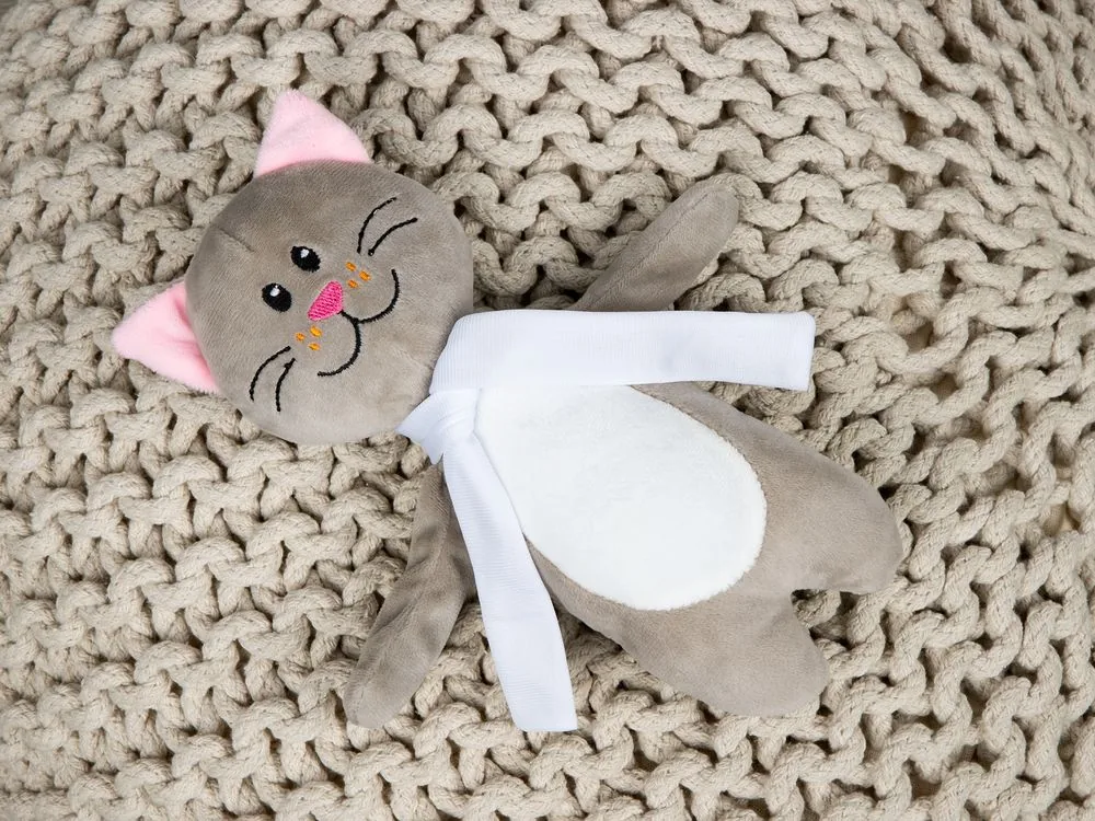 Мягкая игрушка Beastie Toys, котик с белым шарфом фото 5