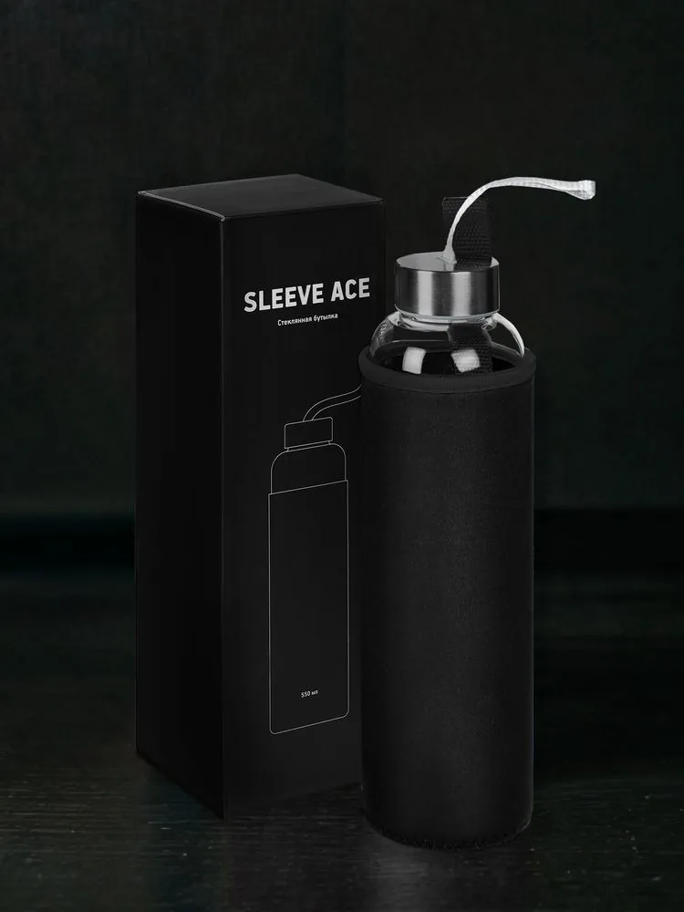 Бутылка для воды Sleeve Ace, черная фото 7