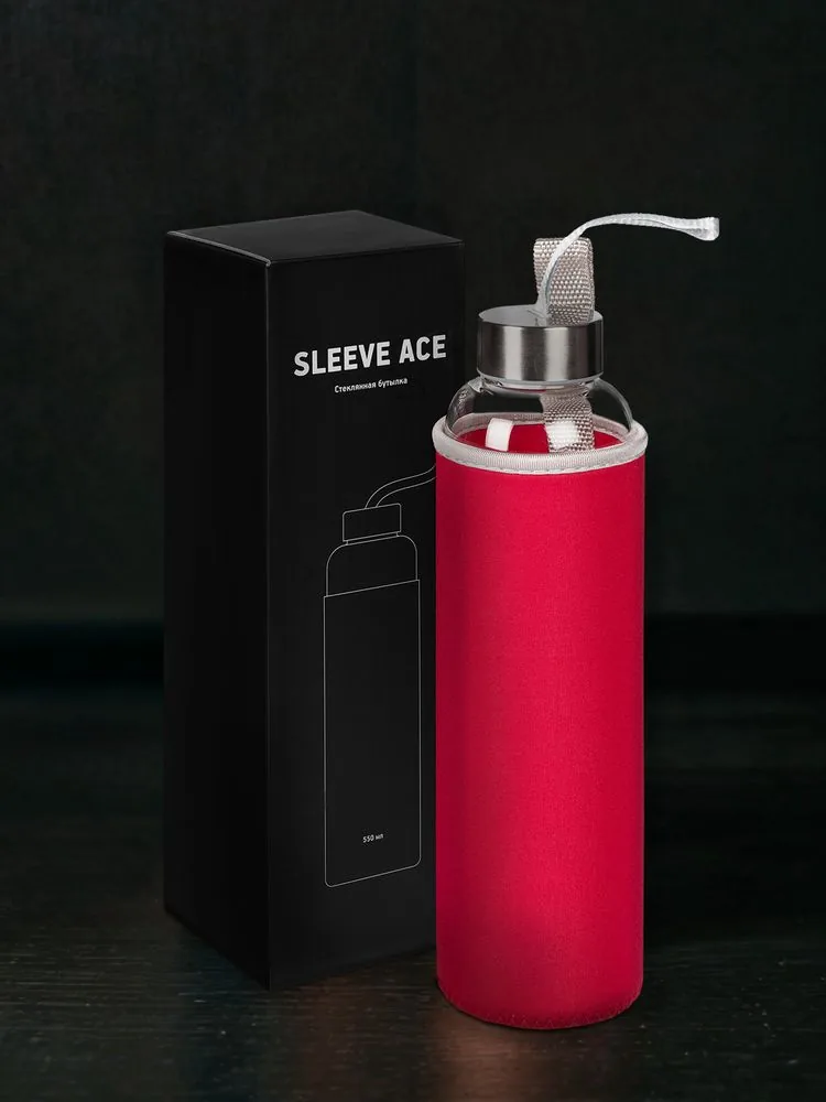 Бутылка для воды Sleeve Ace, красная фото 9