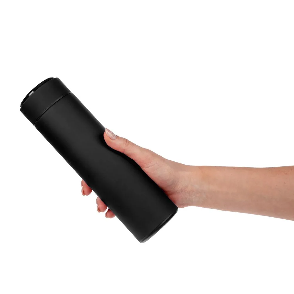 Смарт-бутылка с заменяемой батарейкой Long Therm Soft Touch, черная фото 8