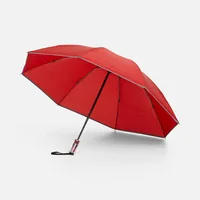 Зонт наоборот складной Futurum со светоотражающим кантом, красный фото 2