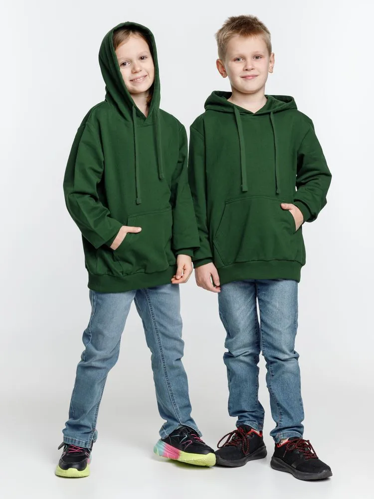 Худи детское Kirenga Kids 2.0, темно-зеленое, 10 лет фото 10