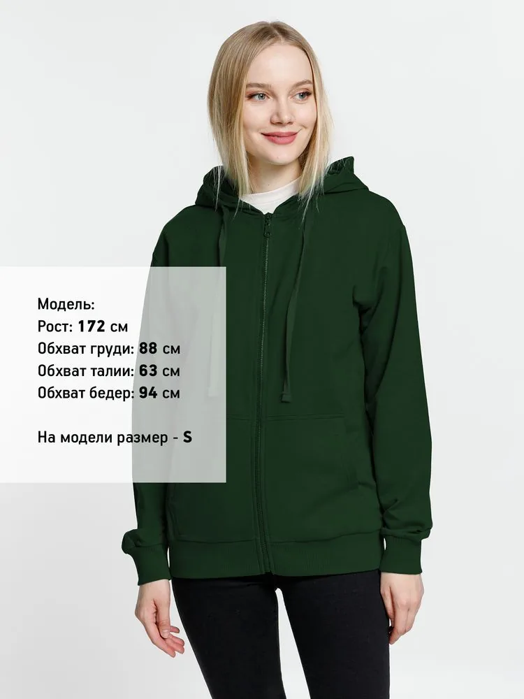 Толстовка на молнии с капюшоном Siverga 2.0, темно-зеленая, размер 3XL фото 11