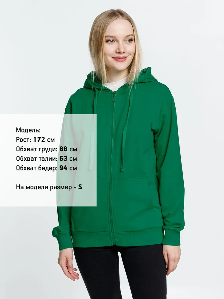 Толстовка на молнии с капюшоном Siverga 2.0, зеленая, размер M фото 11