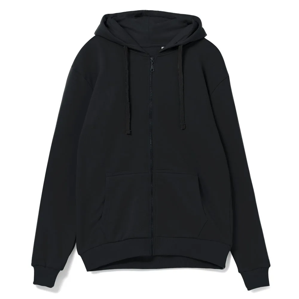 Толстовка на молнии с капюшоном Siverga Heavy 2.0, черная, размер M