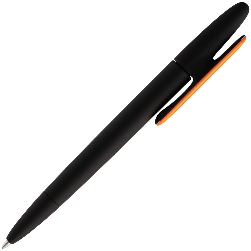 Ручка шариковая Prodir DS5 TRR-P Soft Touch, черная с оранжевым фото 4