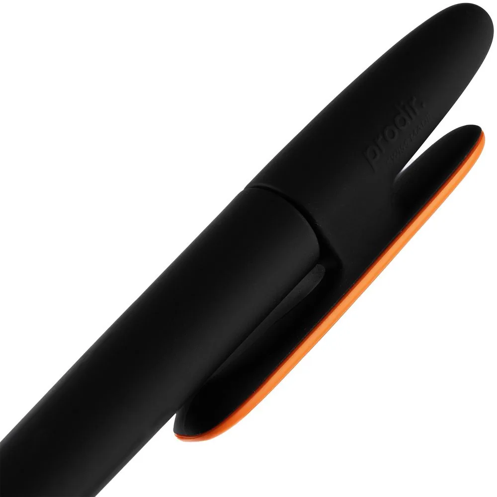 Ручка шариковая Prodir DS5 TRR-P Soft Touch, черная с оранжевым фото 7