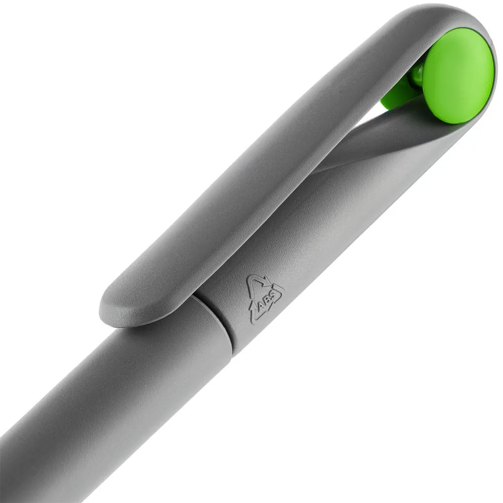 Ручка шариковая Prodir DS1 TMM Dot, серая с ярко-зеленым фото 6