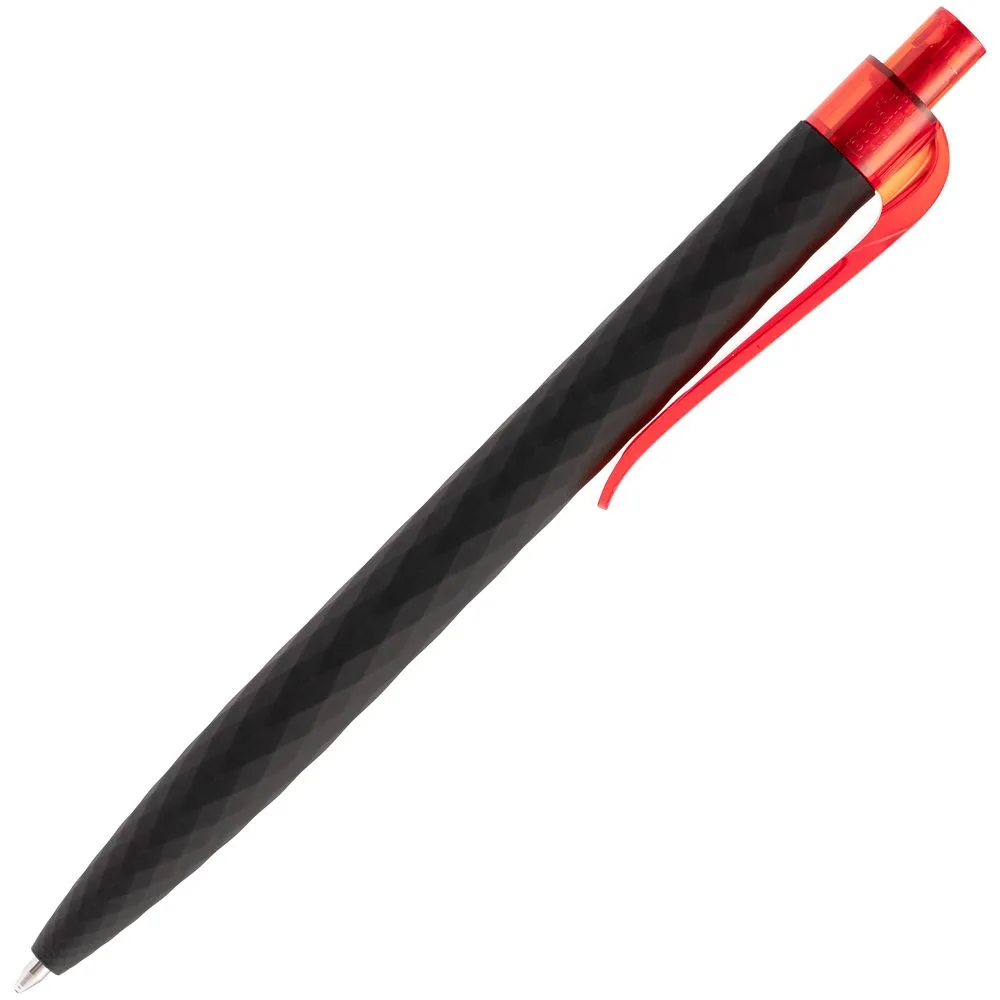 Ручка шариковая Prodir QS01 PRT-T Soft Touch, черная с красным фото 4