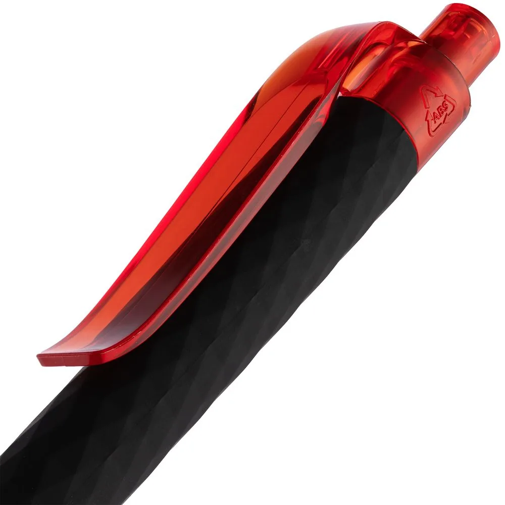 Ручка шариковая Prodir QS01 PRT-T Soft Touch, черная с красным фото 6