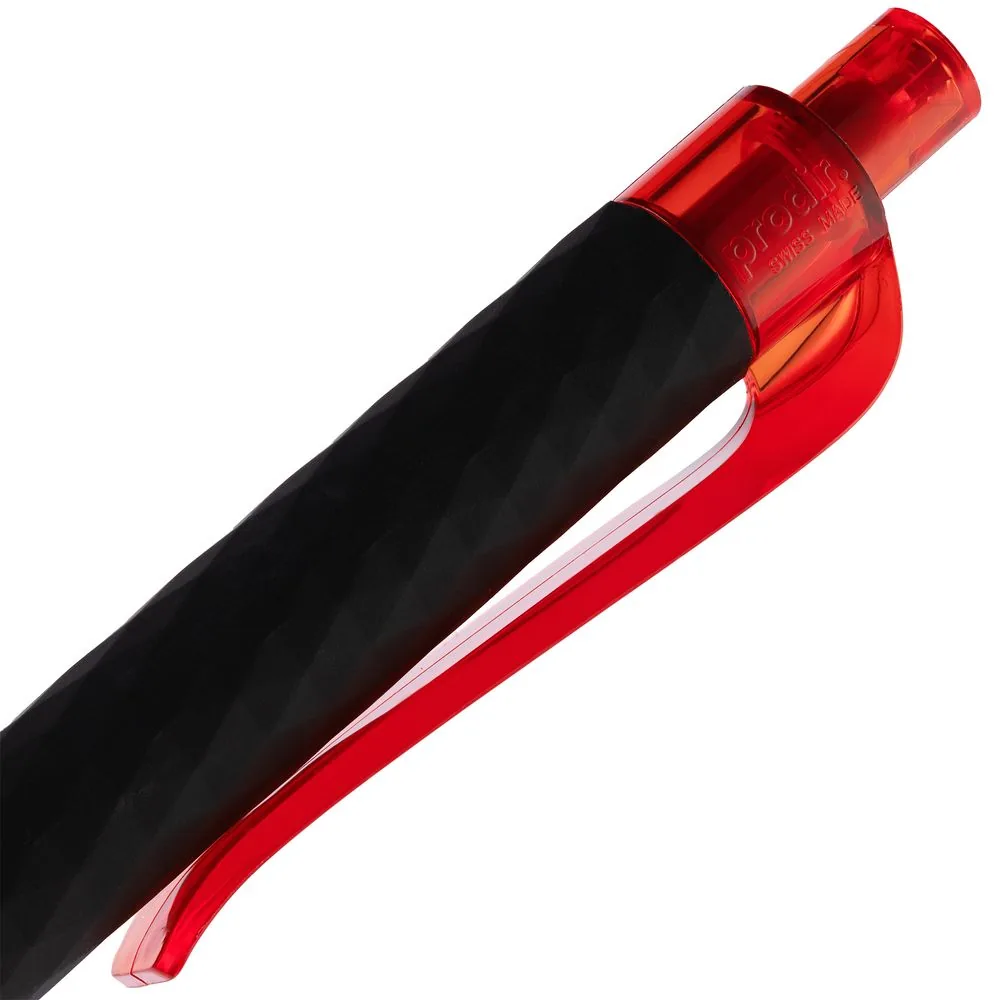 Ручка шариковая Prodir QS01 PRT-T Soft Touch, черная с красным фото 7