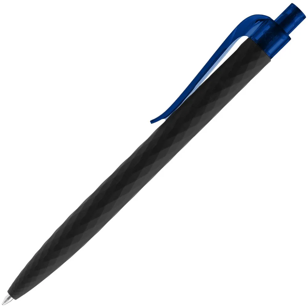 Ручка шариковая Prodir QS01 PRT-T Soft Touch, черная с синим фото 3