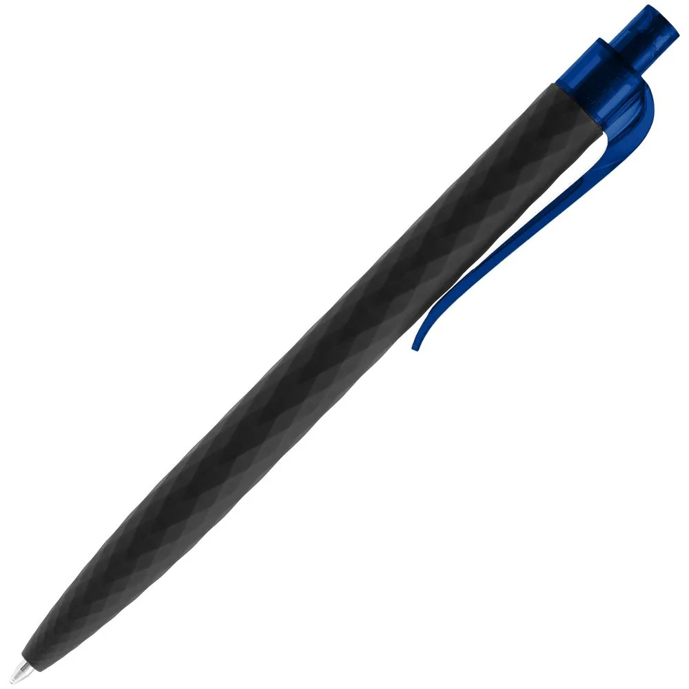 Ручка шариковая Prodir QS01 PRT-T Soft Touch, черная с синим фото 4