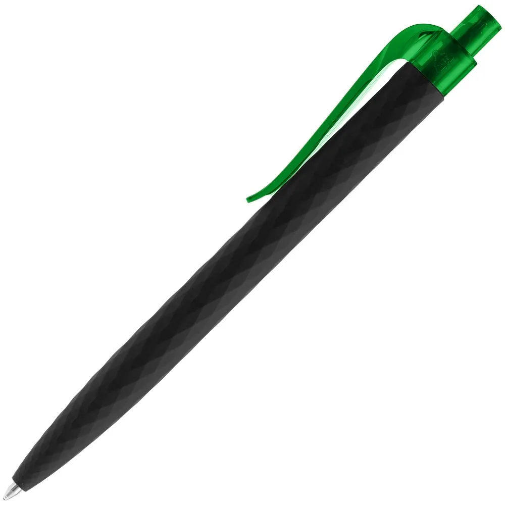 Ручка шариковая Prodir QS01 PRT-T Soft Touch, черная с зеленым фото 3