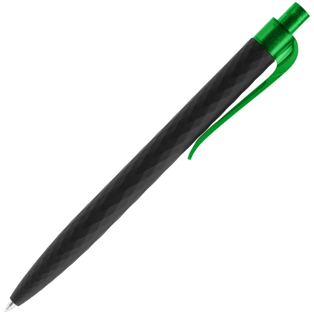 Ручка шариковая Prodir QS01 PRT-T Soft Touch, черная с зеленым фото 4