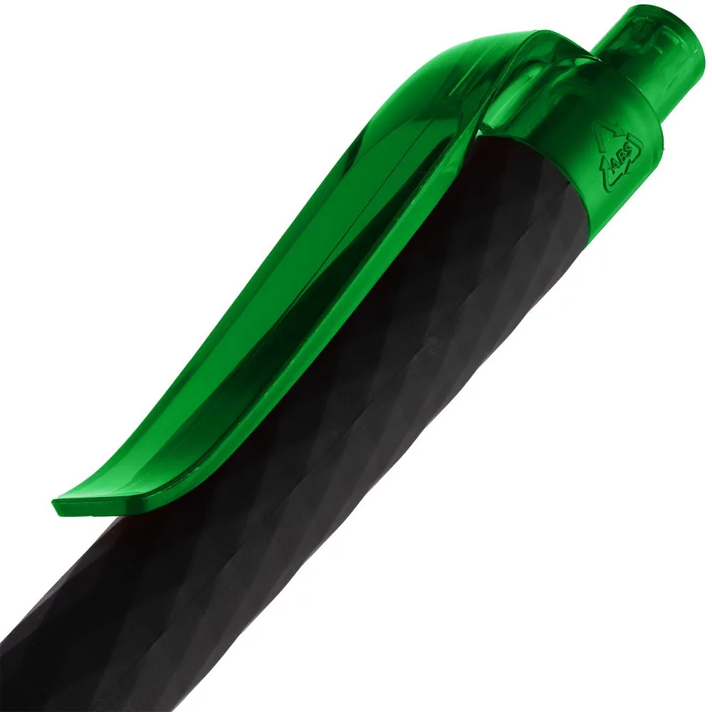 Ручка шариковая Prodir QS01 PRT-T Soft Touch, черная с зеленым фото 6