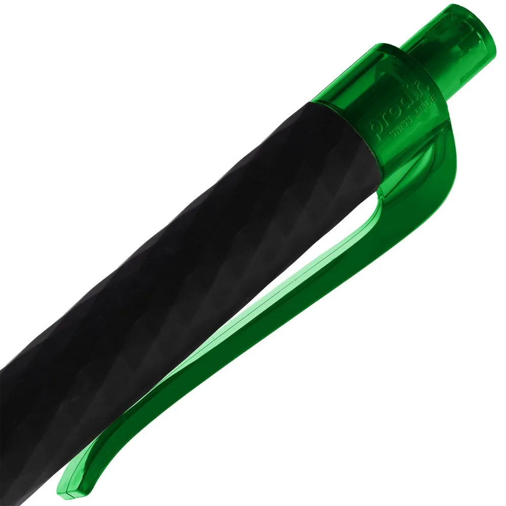 Ручка шариковая Prodir QS01 PRT-T Soft Touch, черная с зеленым фото 7
