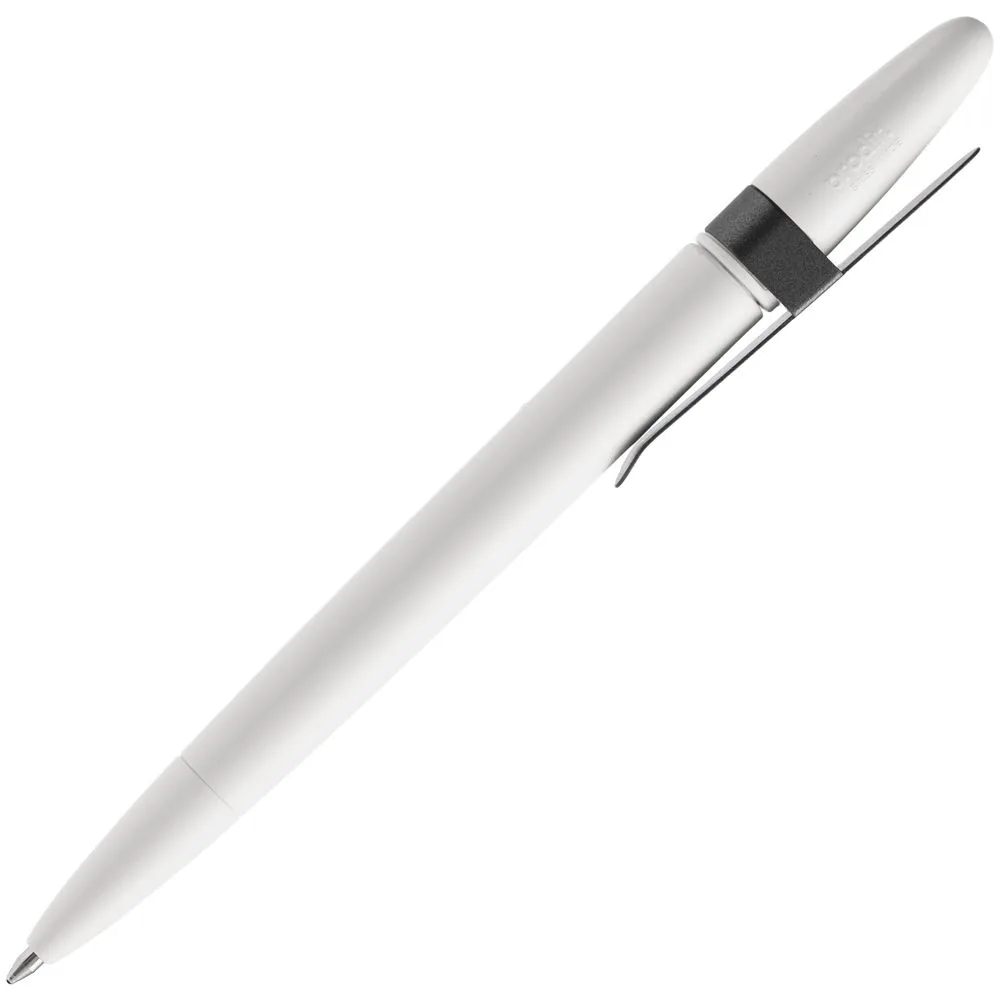 Ручка шариковая Prodir DS5 TSM Metal Clip, белая с серым фото 4