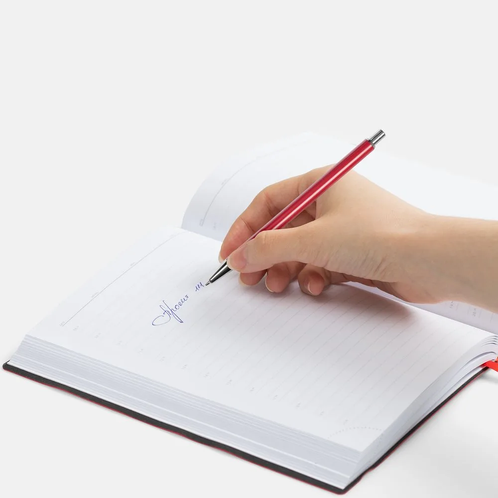 Ручка шариковая Slim Beam, красная фото 4