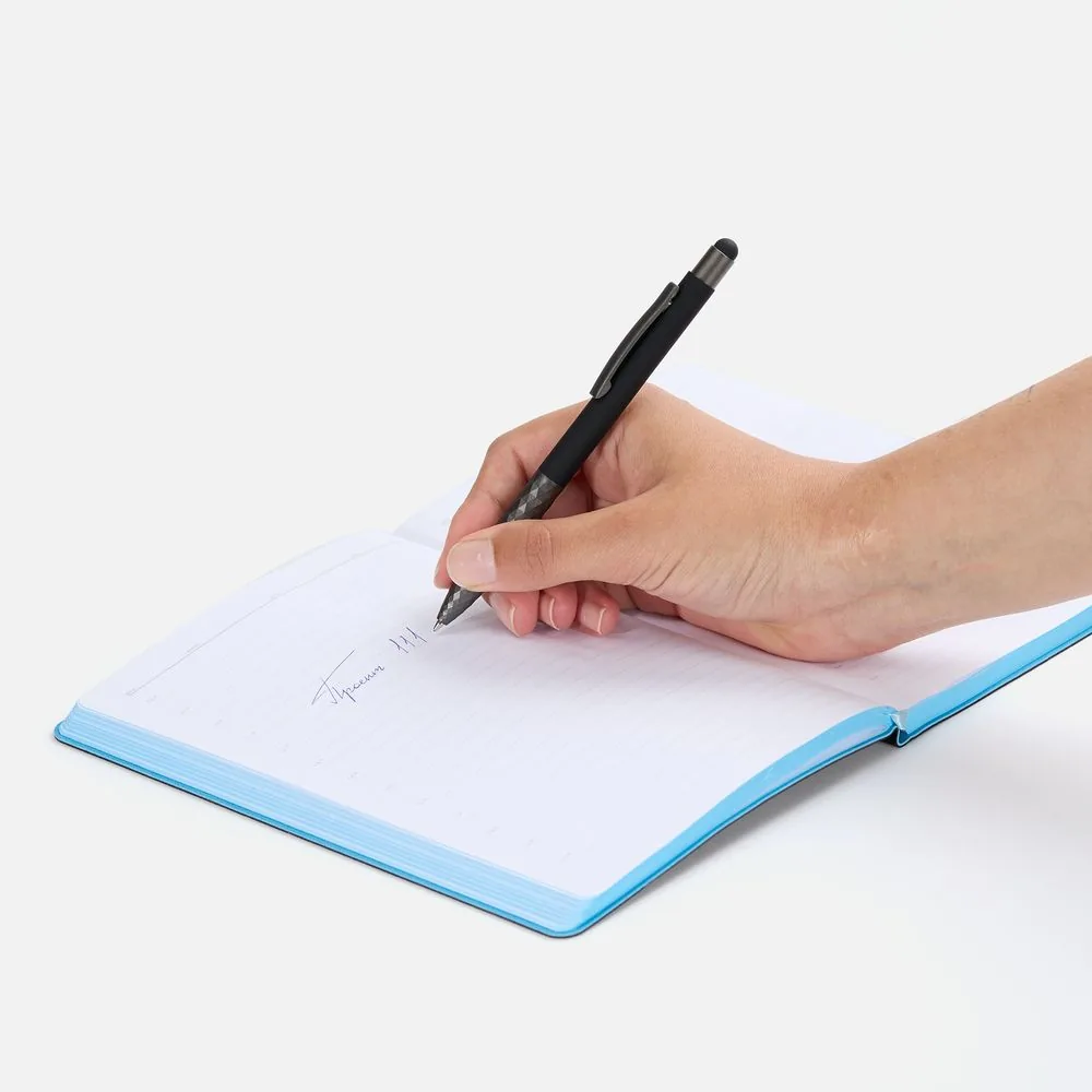 Ручка шариковая Digit Soft Touch со стилусом, черная фото 5