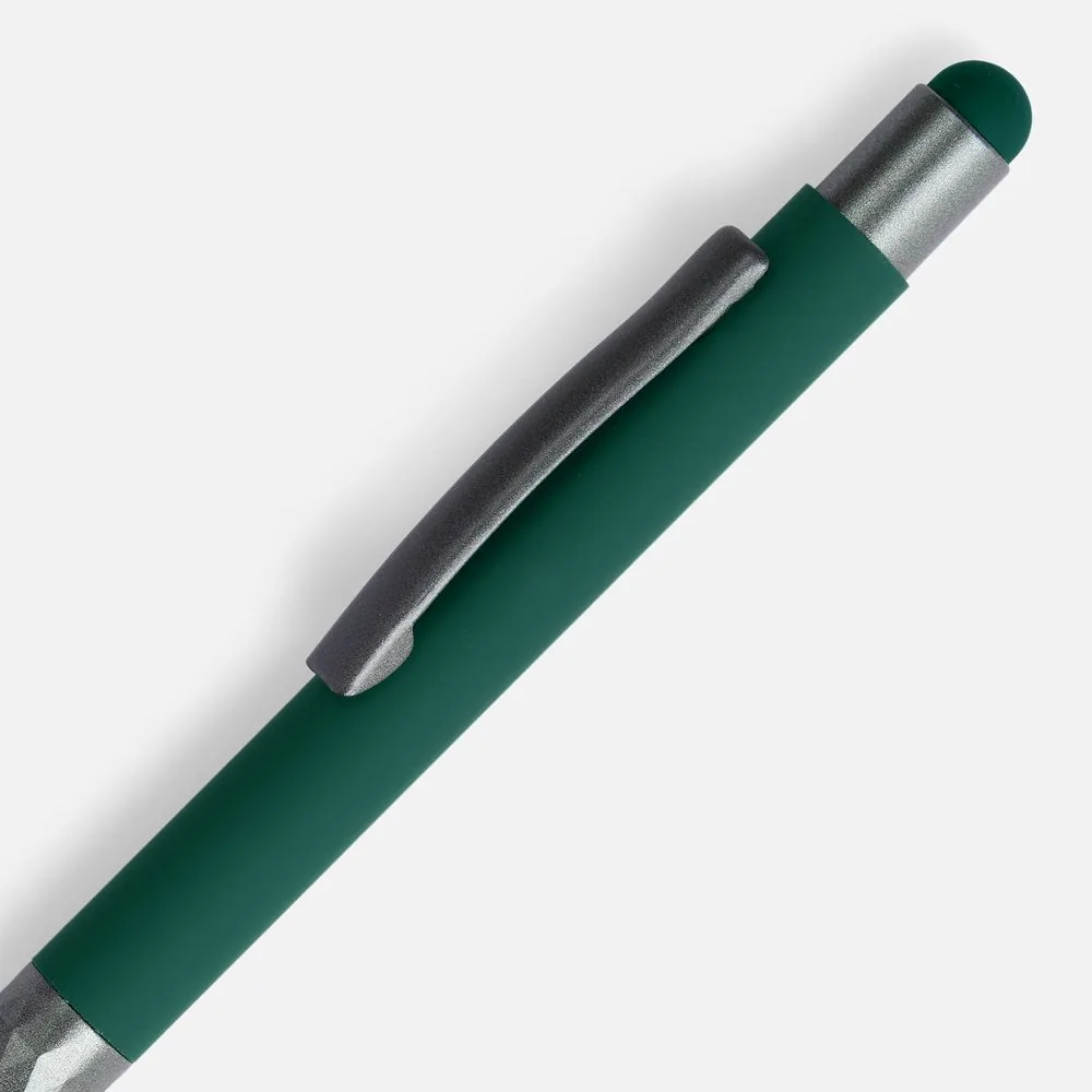 Ручка шариковая Digit Soft Touch со стилусом, зеленая фото 4
