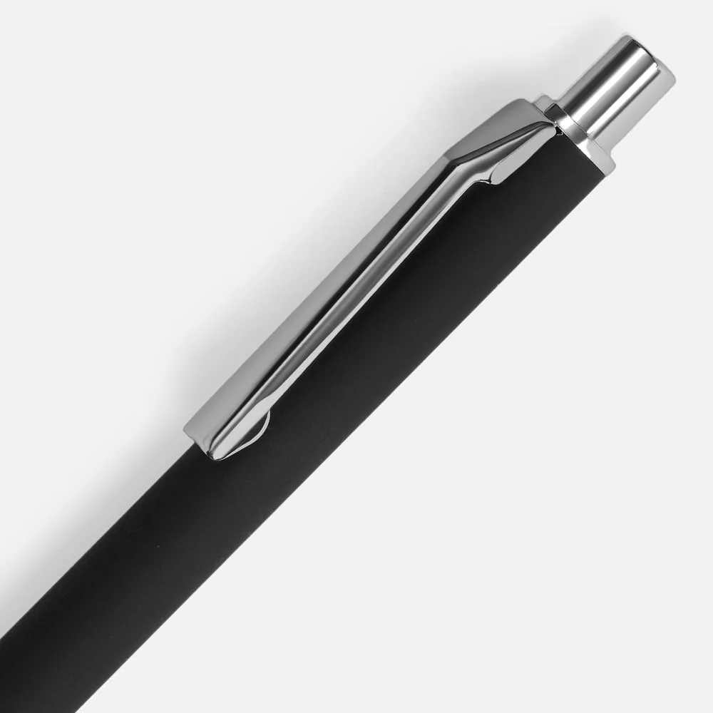 Ручка шариковая Lobby Soft Touch Chrome, черная фото 4