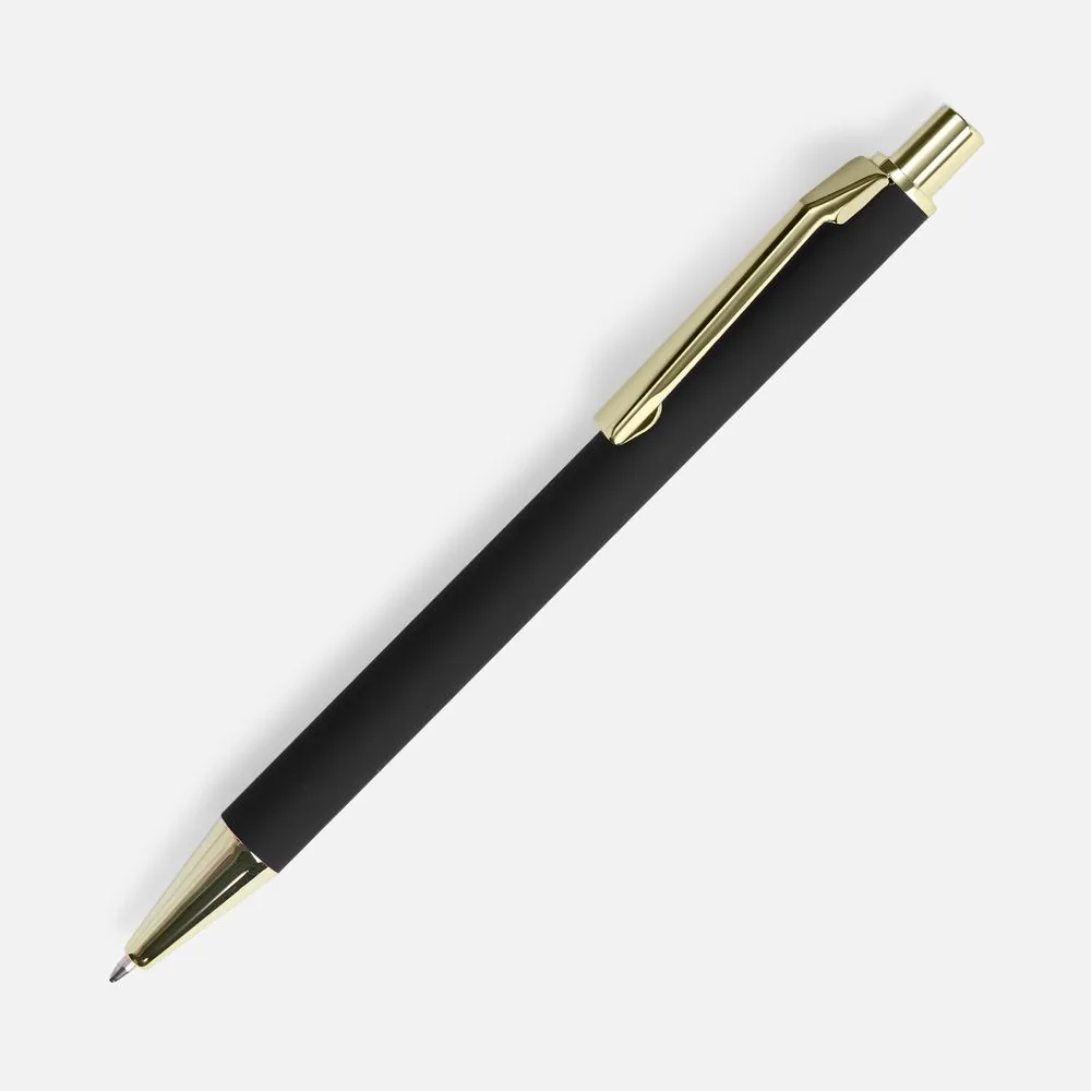 Ручка шариковая Lobby Soft Touch Gold, черная