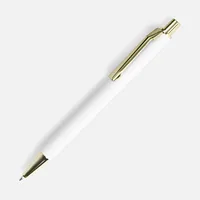 Ручка шариковая Lobby Soft Touch Gold, белая фото 2