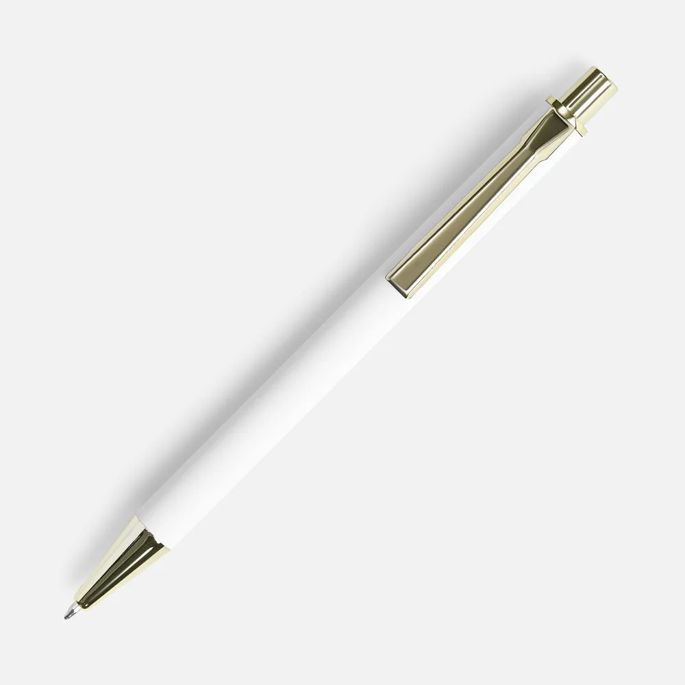 Ручка шариковая Lobby Soft Touch Gold, белая фото 3