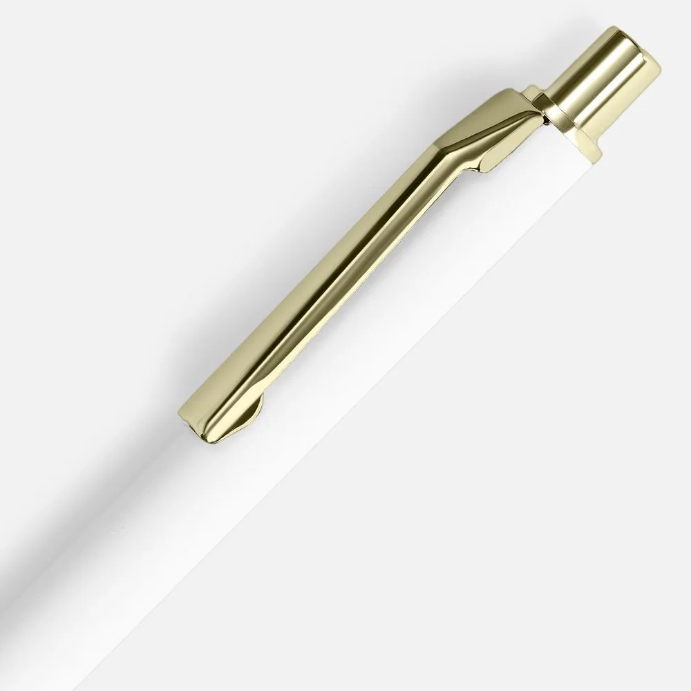 Ручка шариковая Lobby Soft Touch Gold, белая фото 4