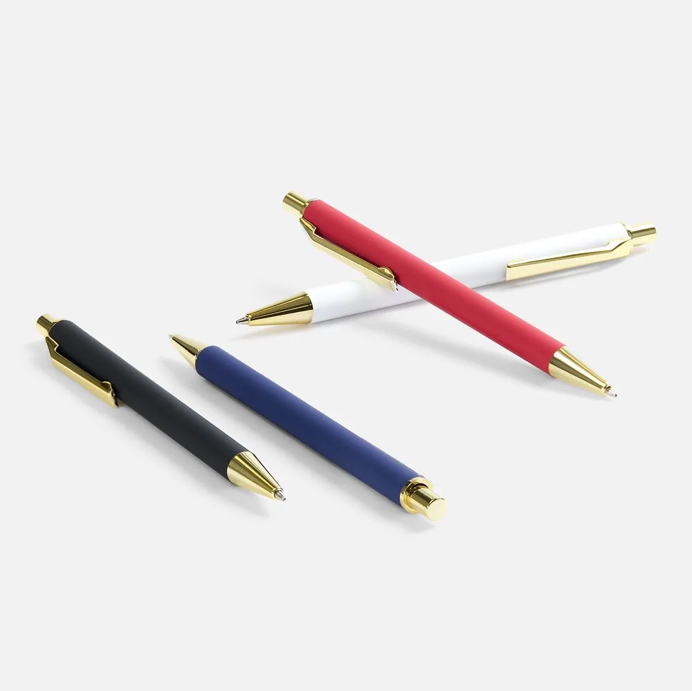 Ручка шариковая Lobby Soft Touch Gold, белая фото 6