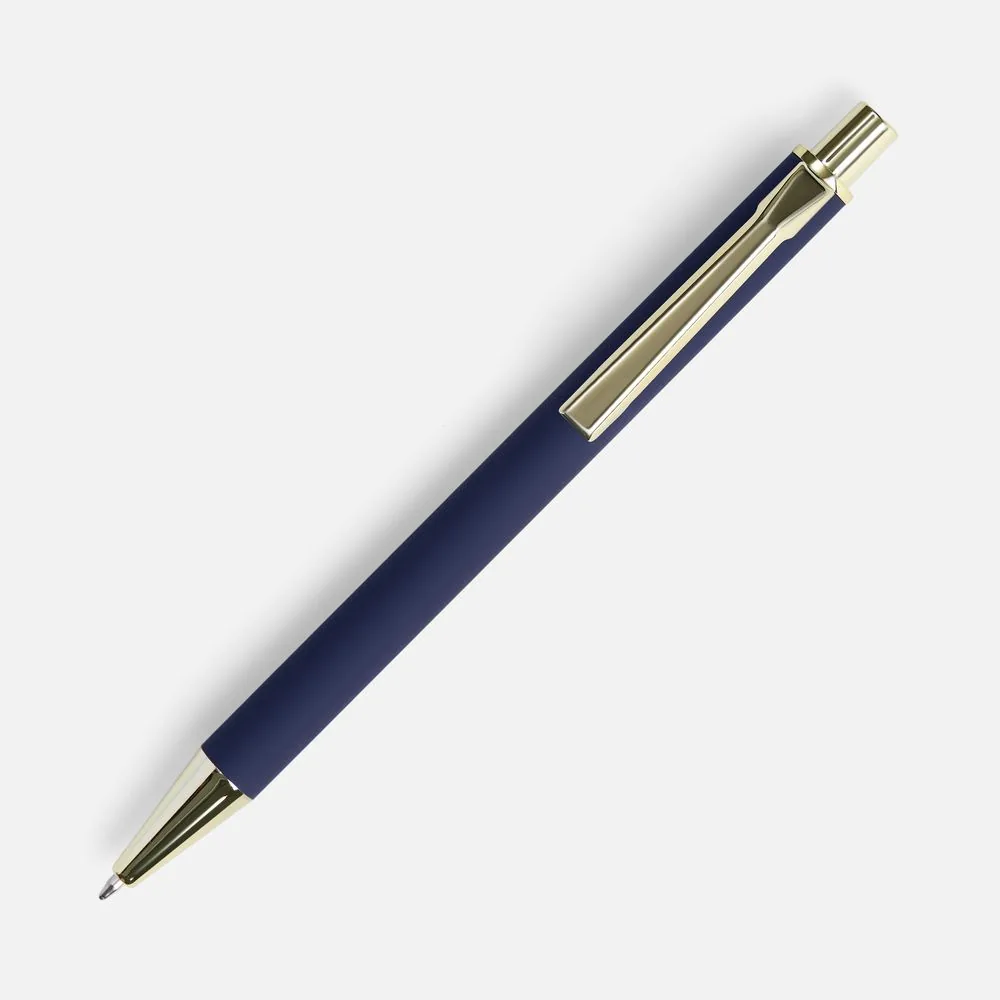 Ручка шариковая Lobby Soft Touch Gold, синяя фото 3