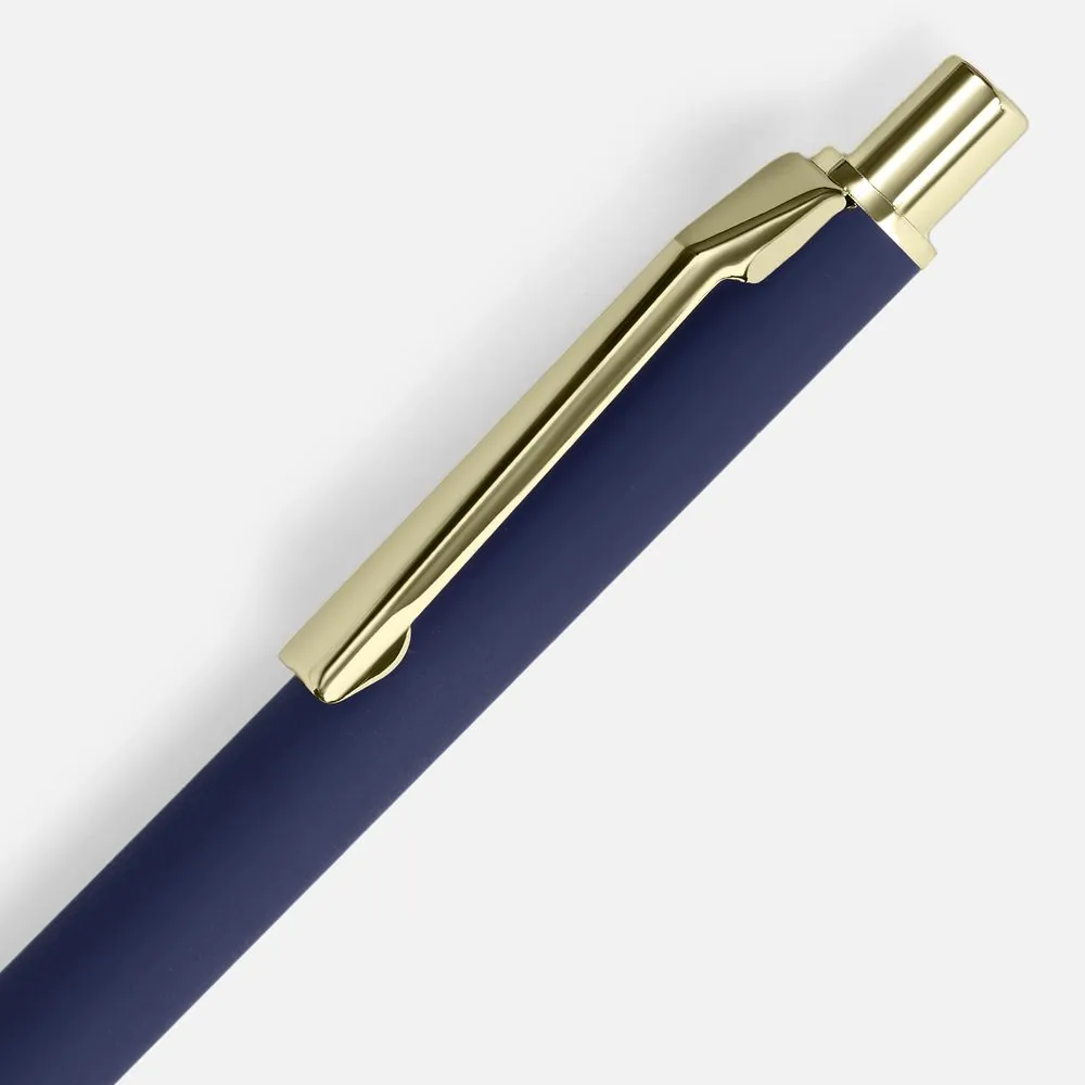 Ручка шариковая Lobby Soft Touch Gold, синяя фото 4
