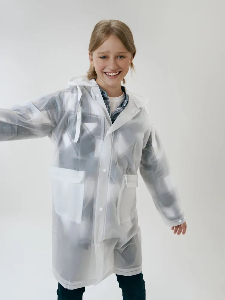 Дождевик детский RainDrop Kids, белый, 8 лет (рост 118-128) фото 9