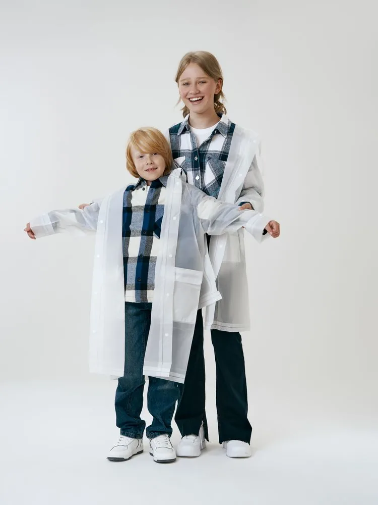 Дождевик детский RainDrop Kids, белый, 8 лет (рост 118-128) фото 14