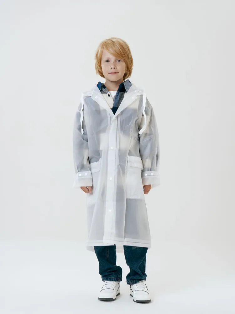 Дождевик детский RainDrop Kids, белый, 10 лет (рост 130-140) фото 12