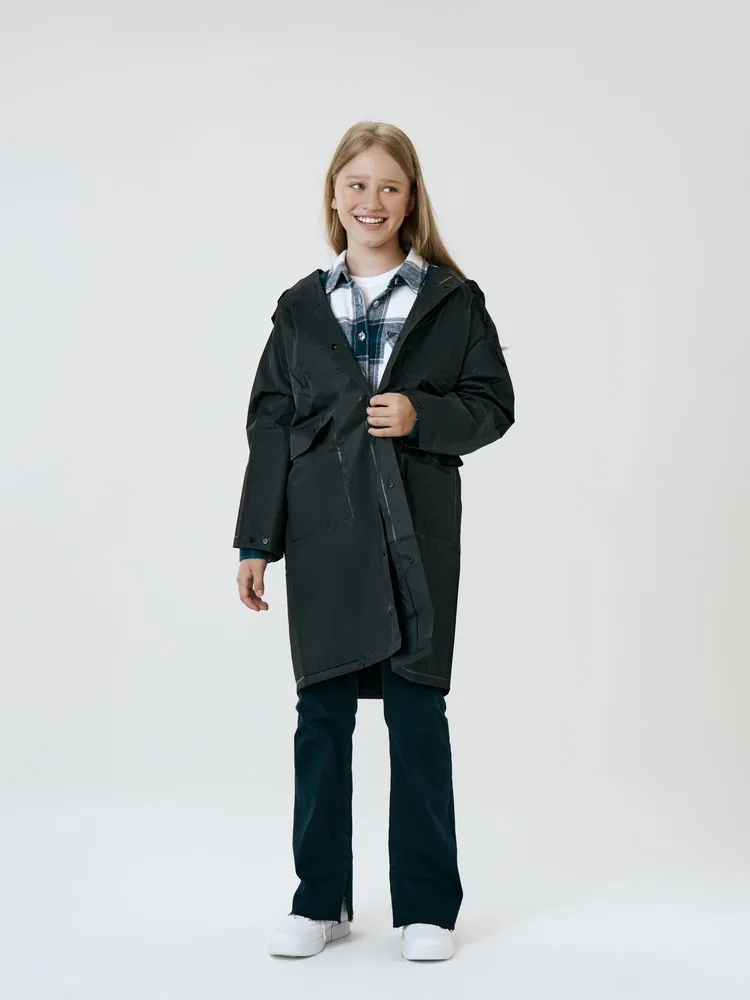 Дождевик детский RainDrop Kids, черный, 10 лет (рост 130-140) фото 9