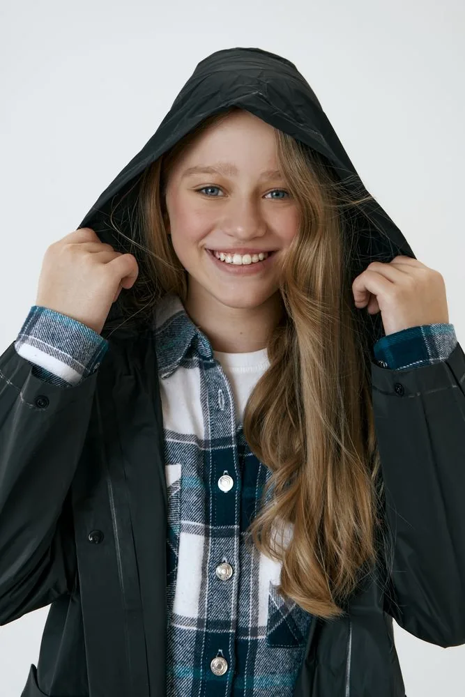 Дождевик детский RainDrop Kids, черный, 10 лет (рост 130-140) фото 11