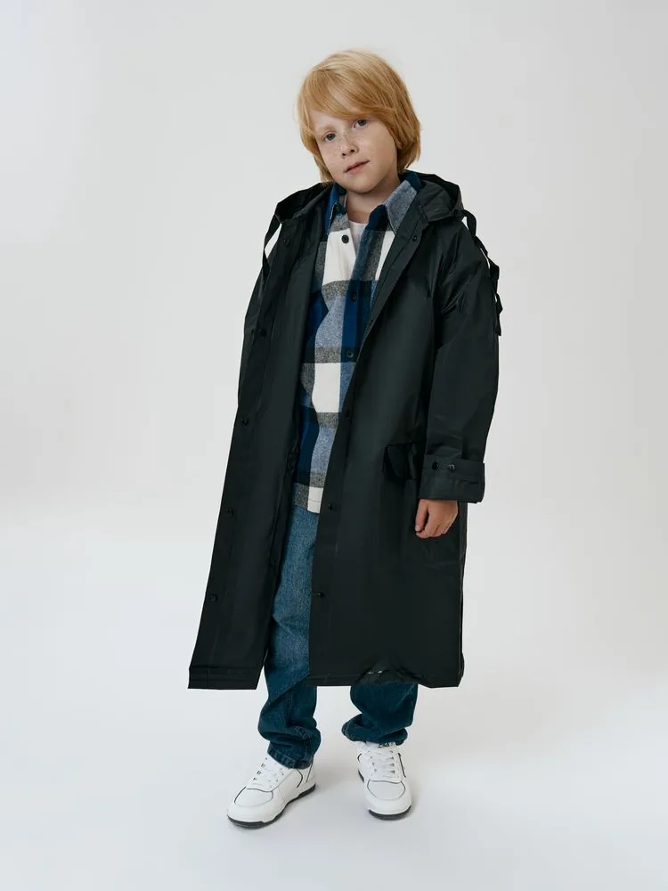 Дождевик детский RainDrop Kids, черный, 12 лет (рост 142-152) фото 12