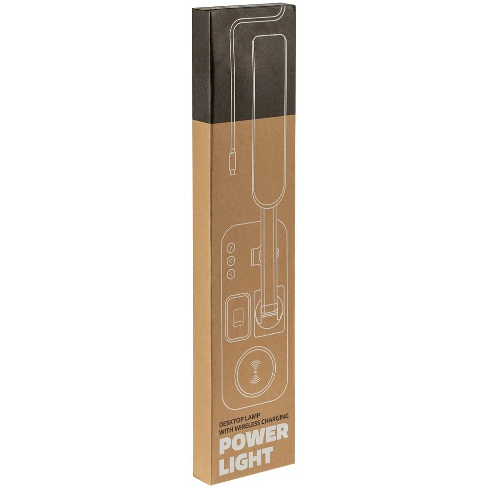 Настольная лампа с беспроводной зарядкой Power Light, белая фото 14