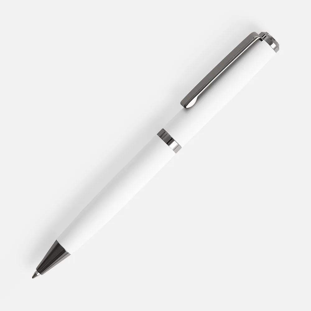 Ручка шариковая Inkish Gunmetal в футляре, белая