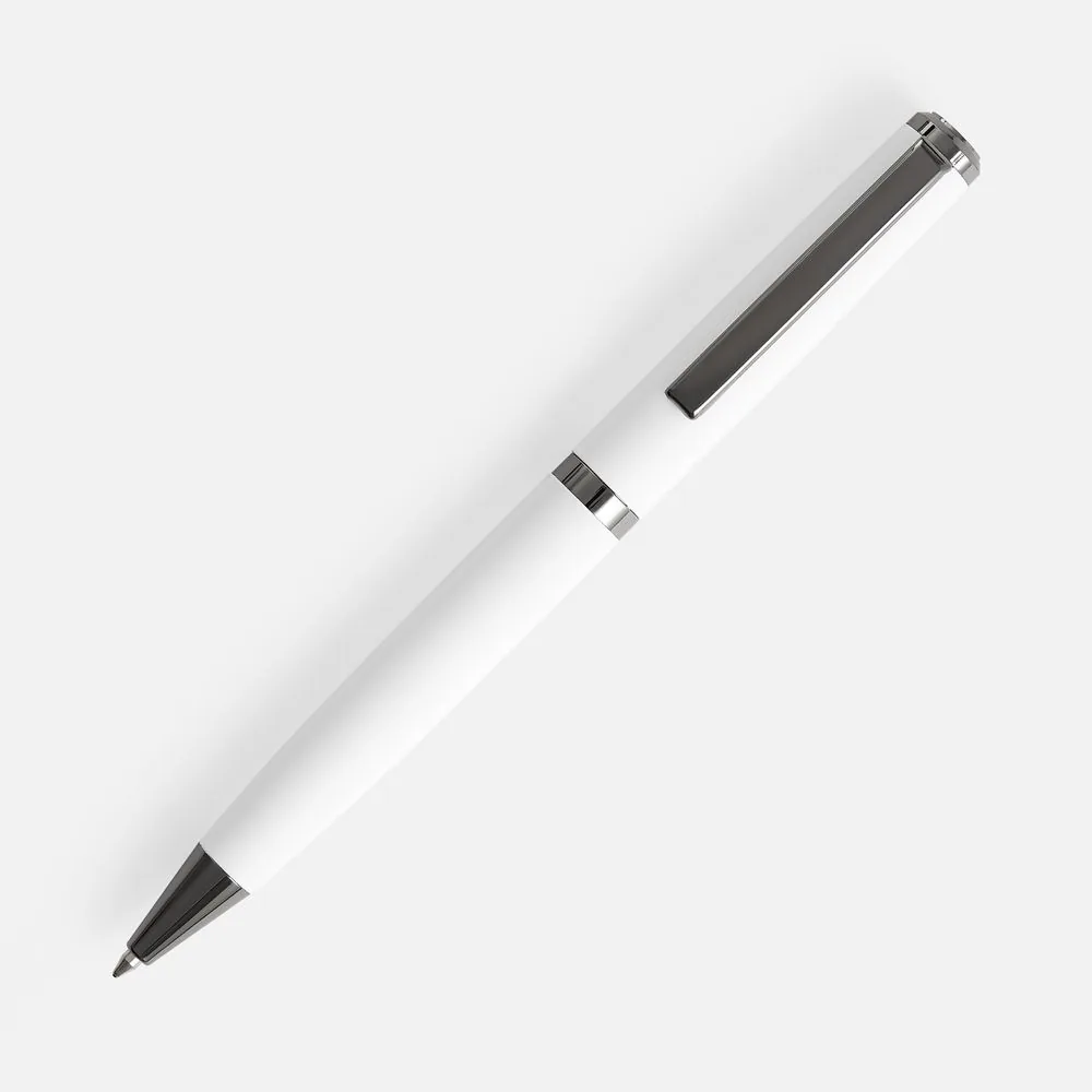 Ручка шариковая Inkish Gunmetal в футляре, белая фото 3