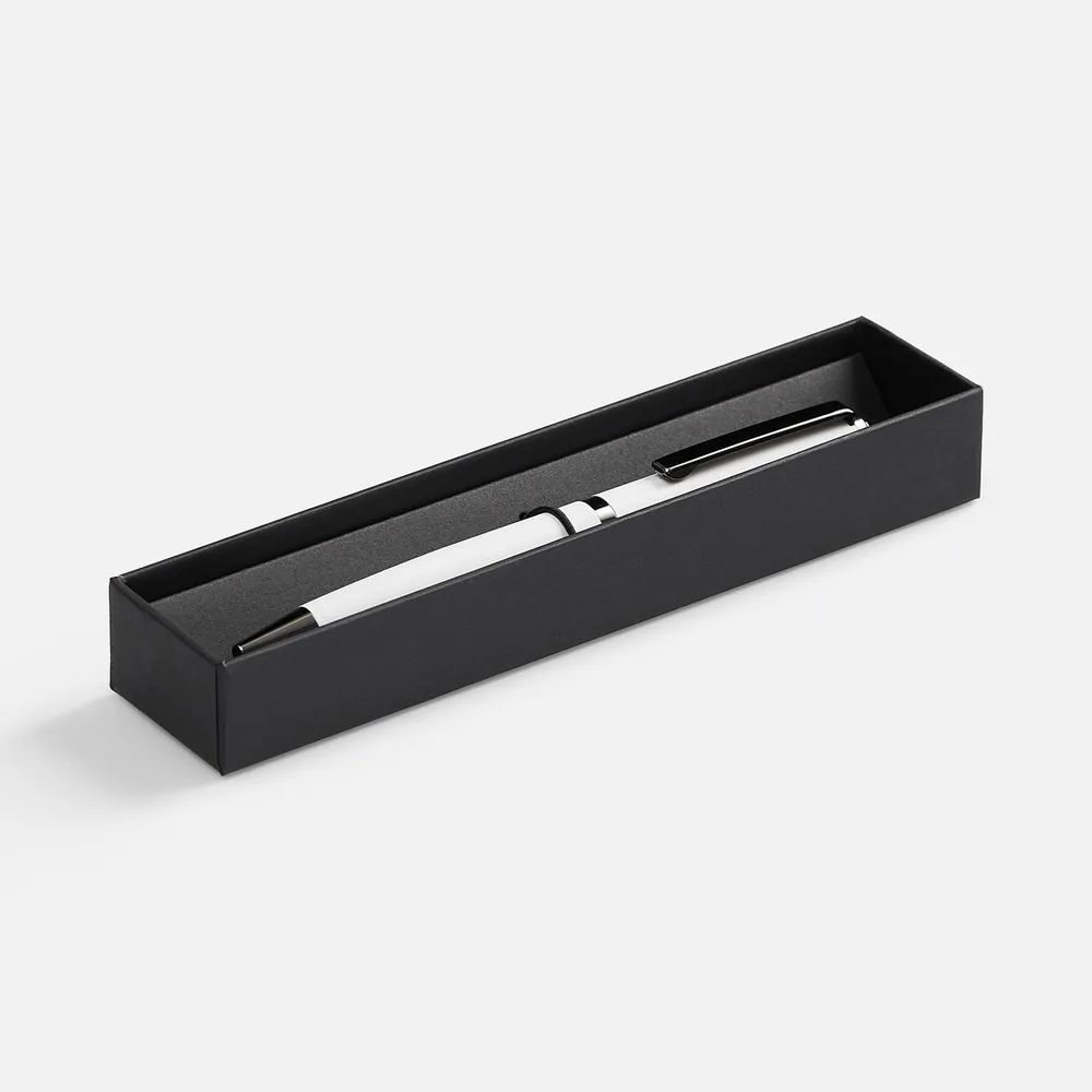 Ручка шариковая Inkish Gunmetal в футляре, белая фото 6