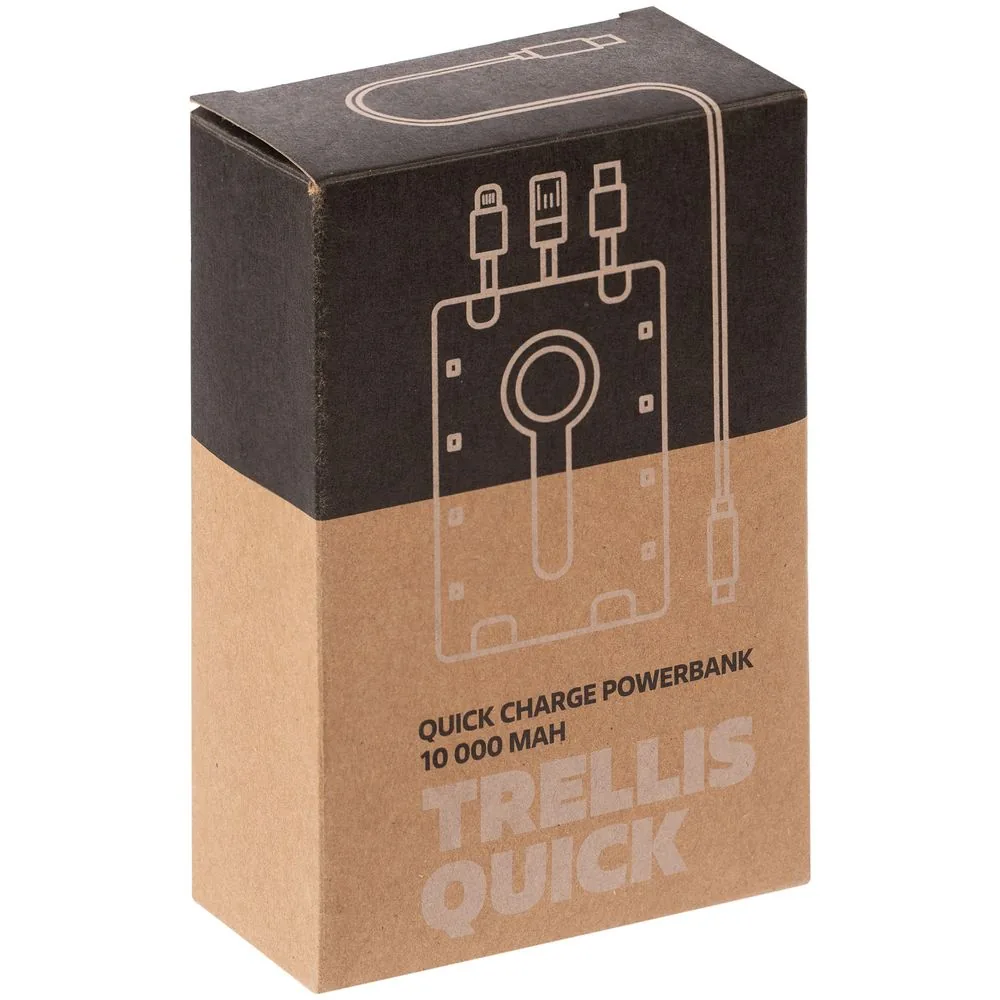 Аккумулятор с быстрой зарядкой Trellis Quick 10000 мАч, белый фото 11