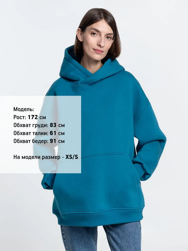 Худи Kulonga Oversize, бирюзовое, размер ХL/ХХL фото 6