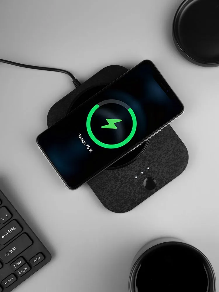 Кружка с подогревом и беспроводной зарядкой dualBase plus, черная фото 12