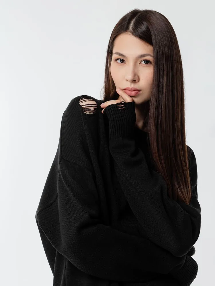 Джемпер оверсайз унисекс Grunge в сумке, черный, размер S/M фото 15