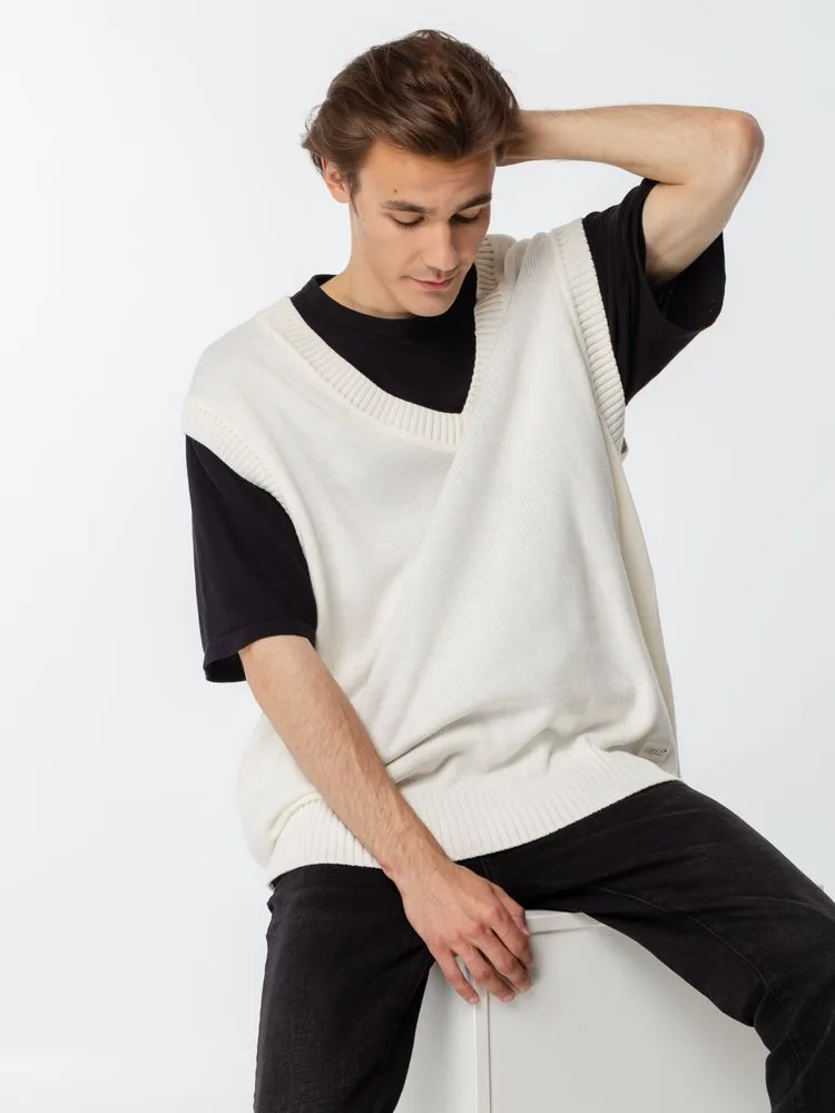 Жилет оверсайз унисекс Tad в сумке, молочно-белый, размер L/XL фото 13
